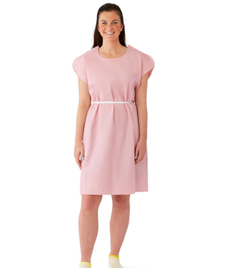 Gown Tissue Poly Tissue Glued Shoulders Mauve/White,  White Poly Ties Size M/L Standard 30'x42' [243] (50/CS) by Graham Medical  ID 70243N